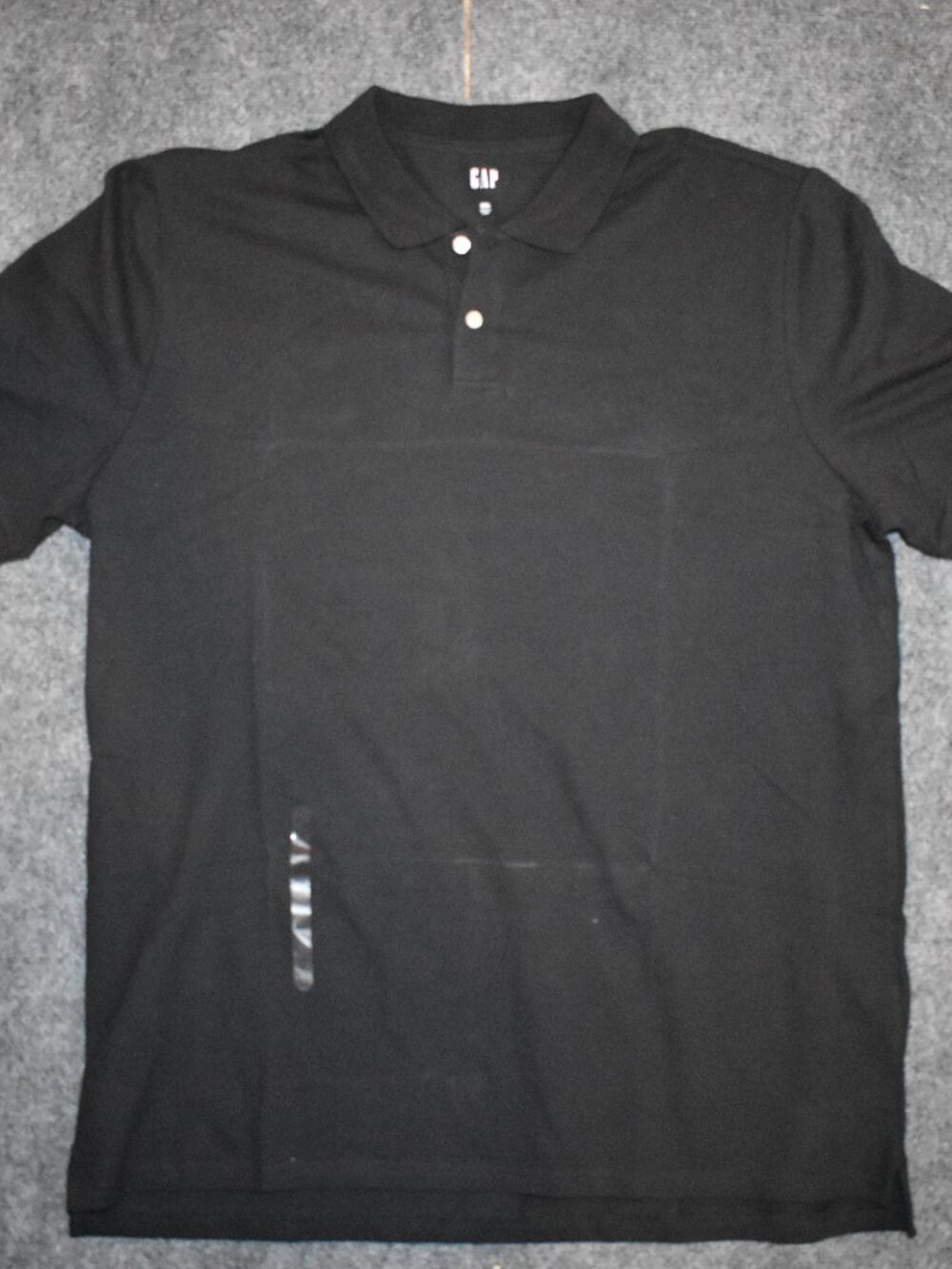 Men's XXL Black Gap Textured Polo Short Sleeve Shirt; Knit Collared